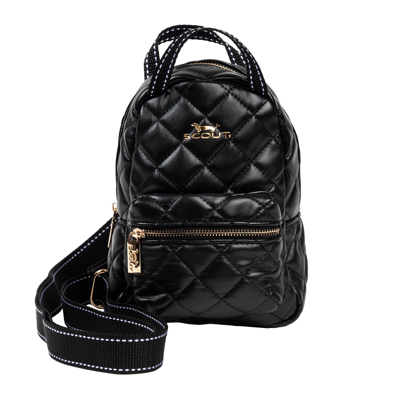 black quilted faux leather backpack Globetrotter Backpack - Black Quilted