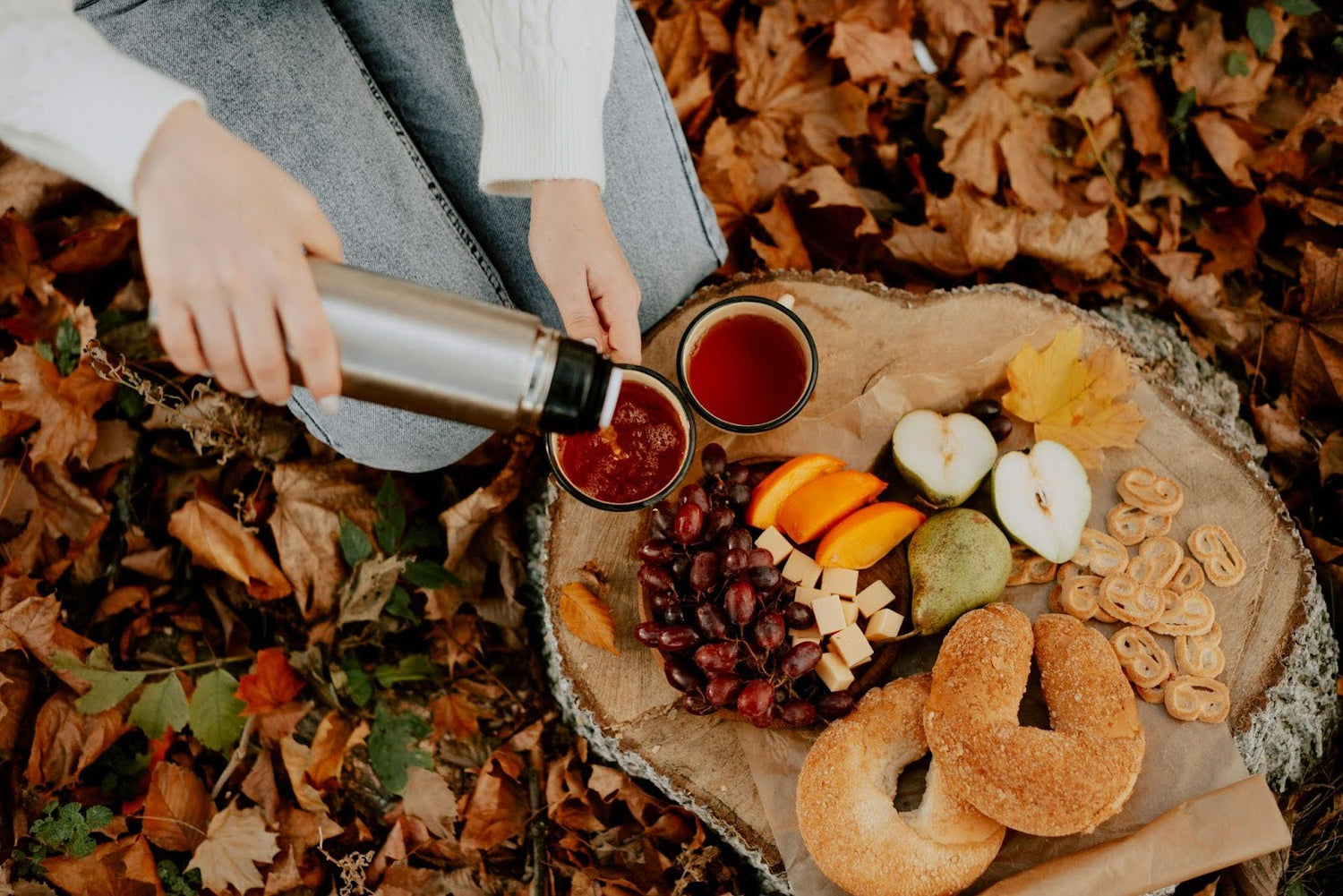 Setting Up A Picnic In The Fall