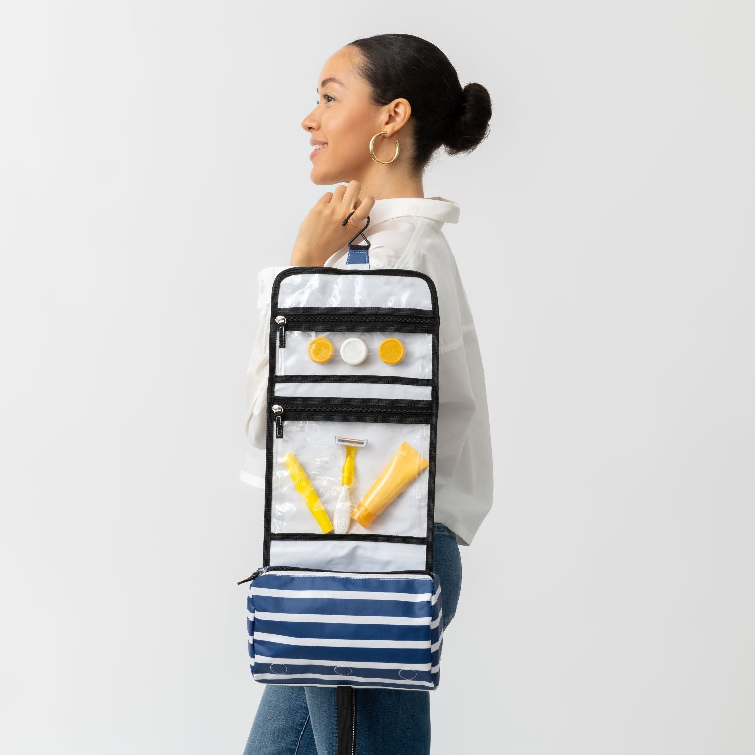 Mr. Wonderful Beauty Case Da Viaggio Con Gancio – 3 Scomparti, Unisex, Multicolore