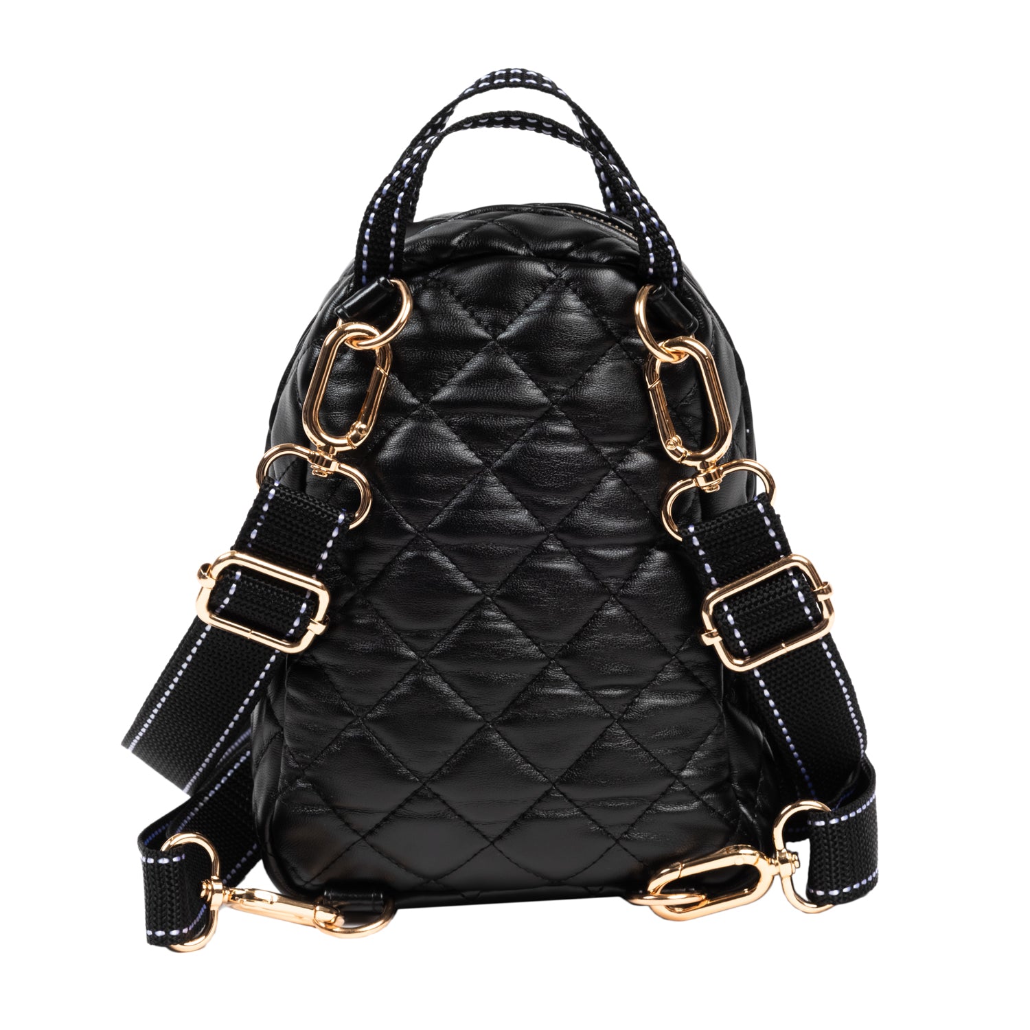 black leather quilted backpack purse Globetrotter Backpack - Black Quilted