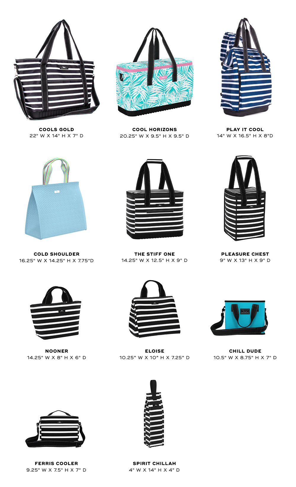 Gift Bag Size Chart SCOUT Bags