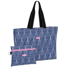 fold up travel tote bags Plus 1 Foldable Travel Bag - Nantucket Navy