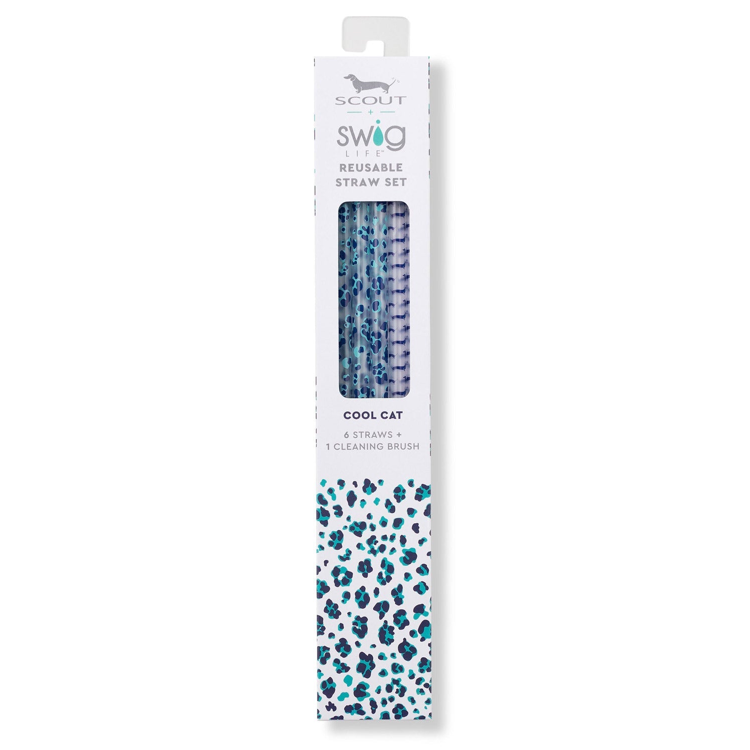 SCOUT + Swig Life Reusable Straw Set - Cool Cat Pattern | SCOUT Bags