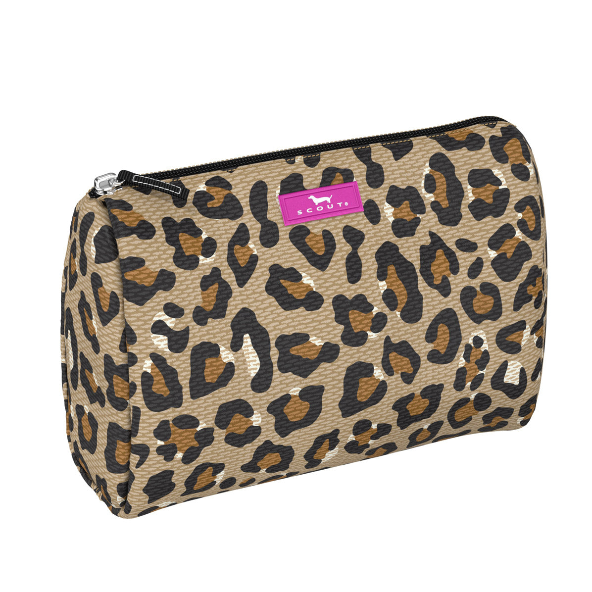 LYDZTION Leopard Print Makeup Bag Cosmetic Bag for Women,Large Capacity  Canvas Makeup Bags Travel Toiletry Bag Accessories Organizer,Black