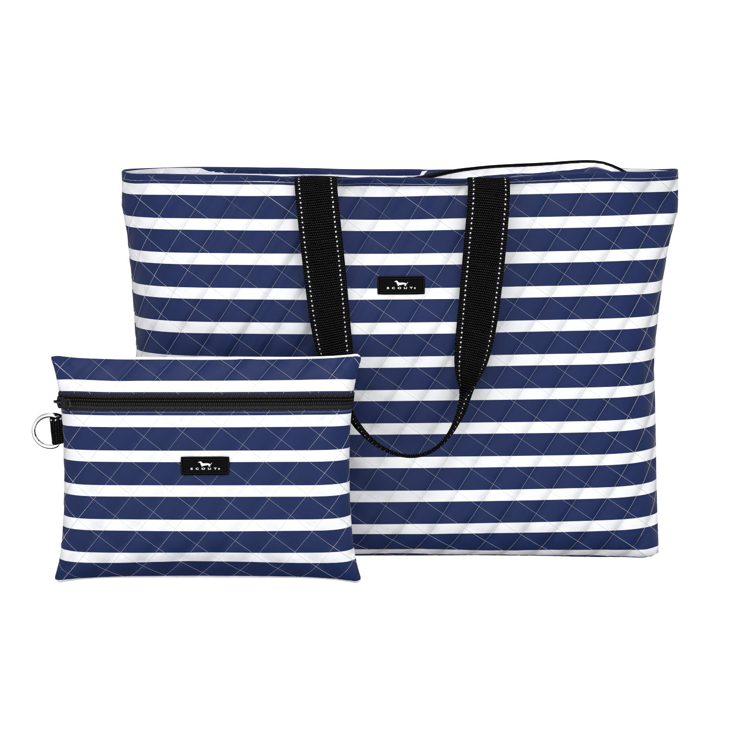 Le Weekend Large Canvas Tote Packable Bag, Navy, Blue